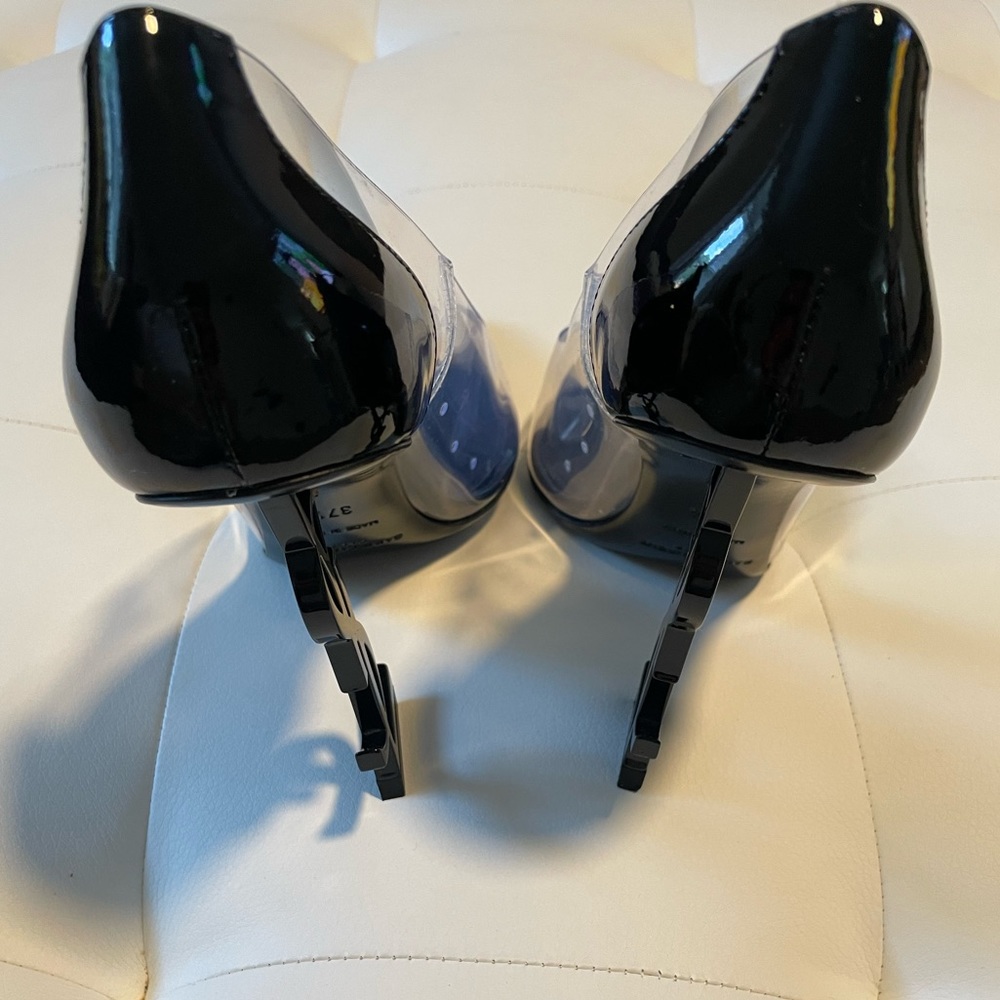 Sold Yves Saint Laurent Opyum Pointed Toe Logo Heel Pumps - Picture 9 of 10